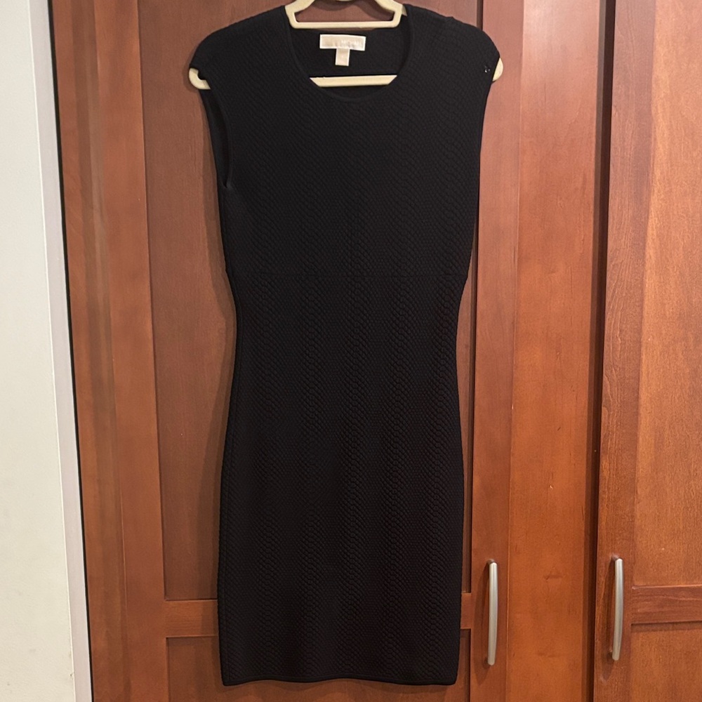 Michael Kors Black Textured Mini Dress